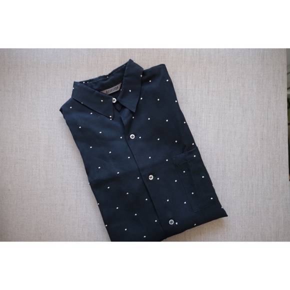 Yohji Yamamoto - 1980s Rayon Embroidered Pin Dot Workshop Shirt - Picture 10 of 16